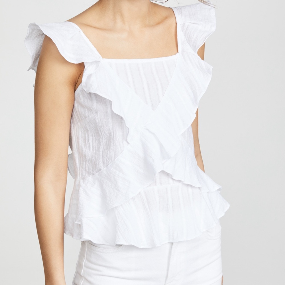 Moon River Cross Ruffle Blouse - Picture 2 of 3
